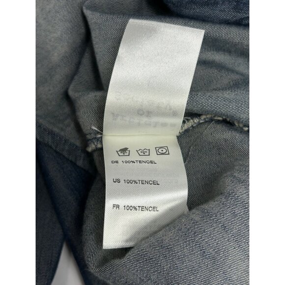 ARTICLES OF SOCIETY Trixie Denim Shirt Sz L Blue Chambray Button Top Up Tencel - Picture 12 of 13